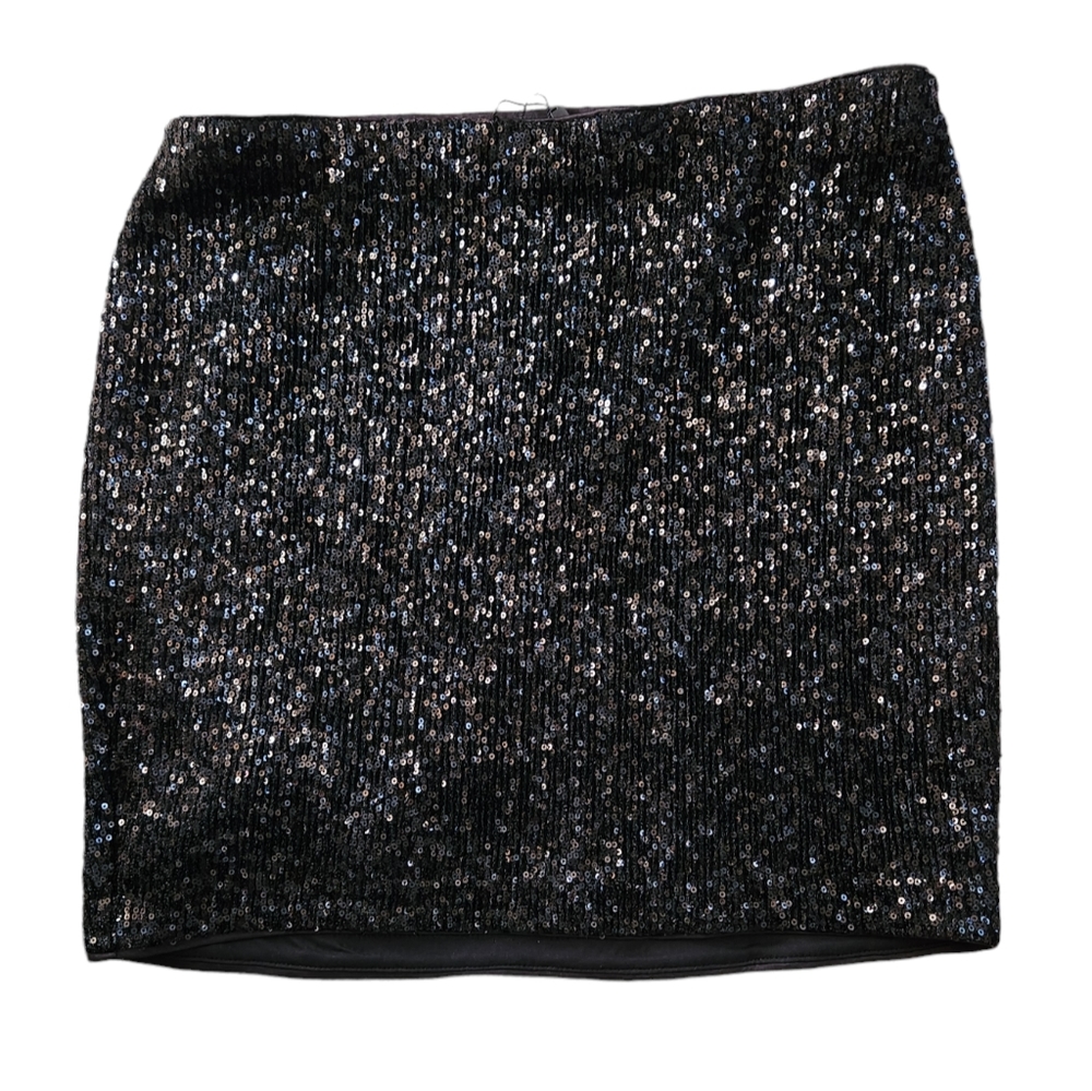 Express black sequin mini skirt NWT medium